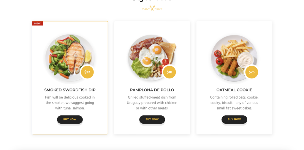 Menu digital Nicheaddons