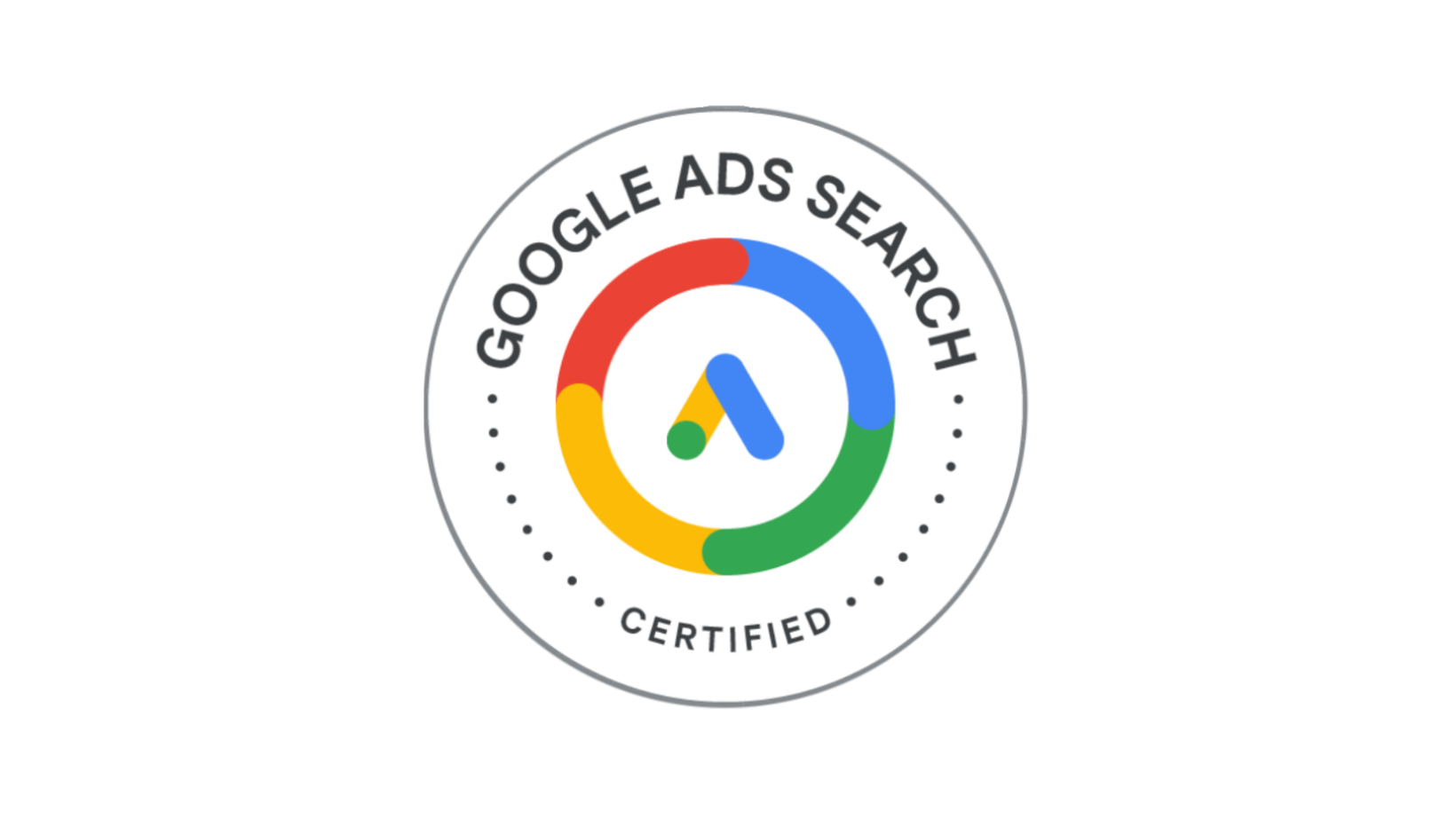 image qui représente un cercle, c'est le logo de la certification officielle de google ads sur le réseau search