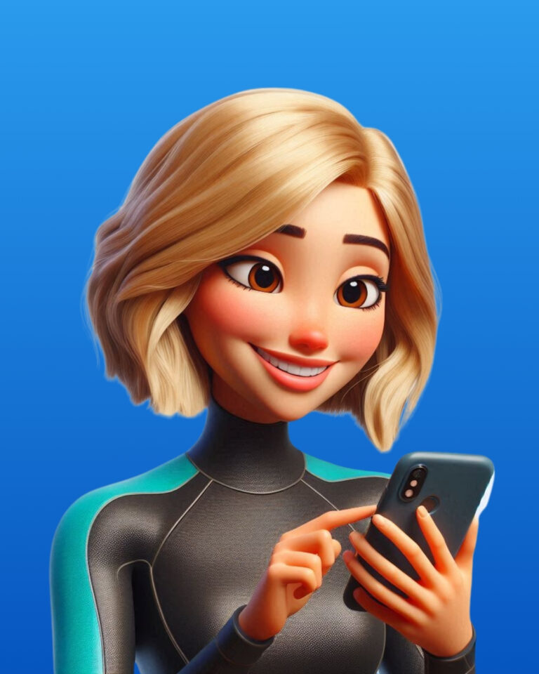 avatar de julie thibault qui regarde son téléphone