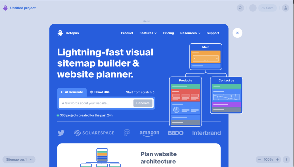 interface du site octopus